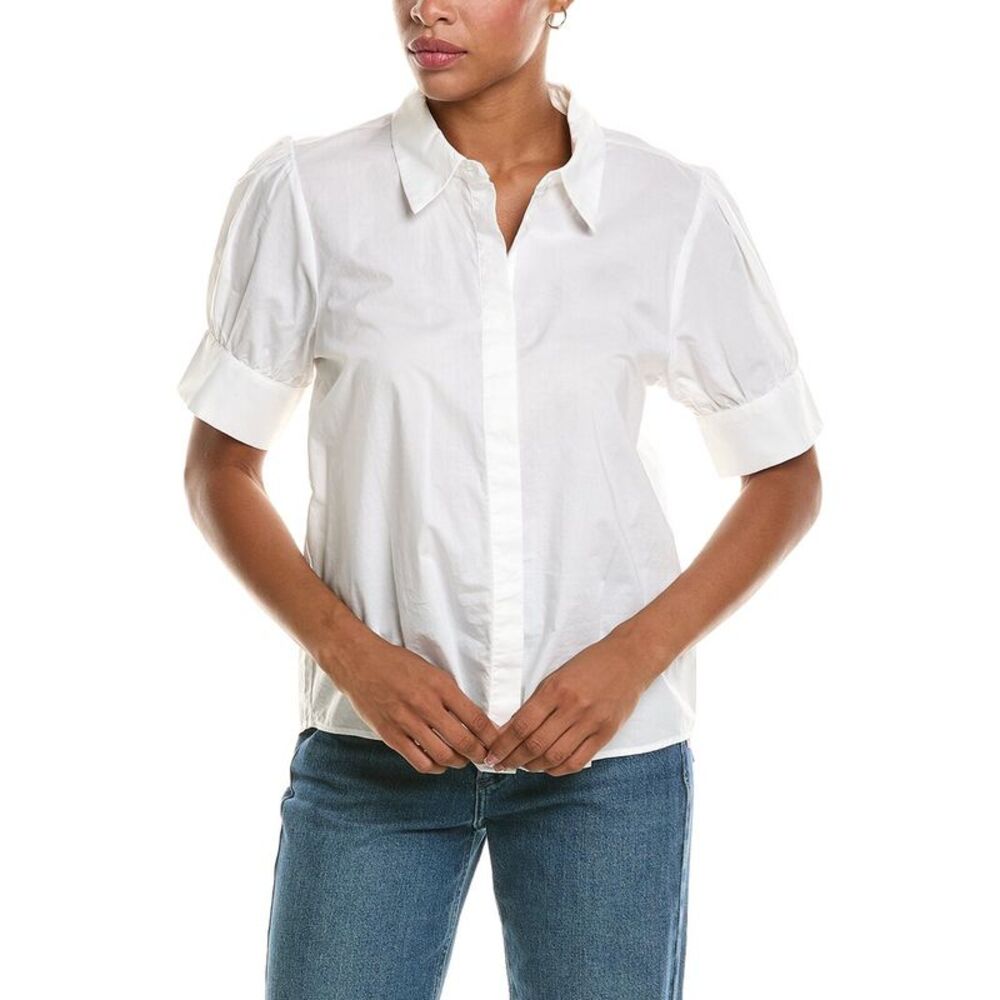 7 For All Mankind Womens  Puff Button Shirt